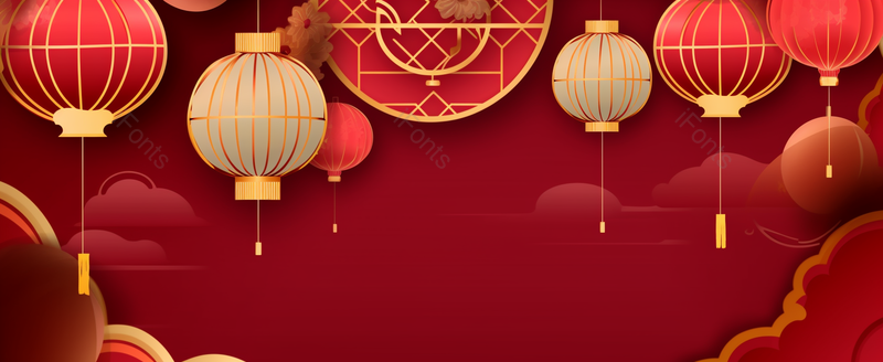 中国风极简红色古风背景素材灯笼祥云,高清,摄影图,摄影图片,图片大全,摄影图免费下载